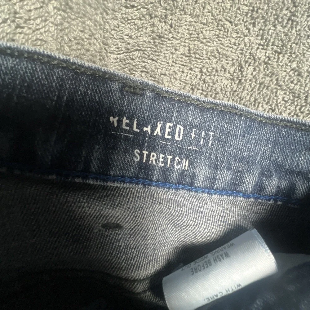 Nautica Jeans Mens 38x32 Blue Dark‎ Wash Cotton Stretch Original Relaxed Fit